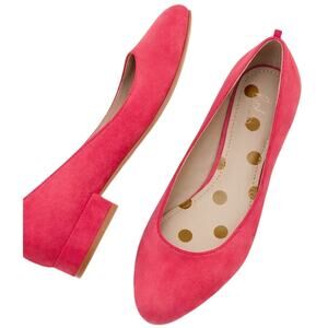 Boden Amelie Low Heel Ballerinas Shoes Suede Slip On Pointed Toe Pink 6.5
